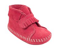 Front Strap Bootie suede hot pink