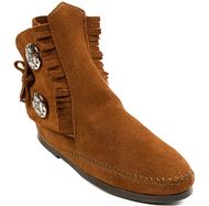 Two Button Boot Hardsole  brown
