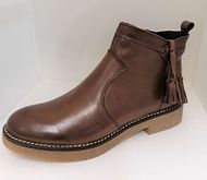 LEDER BOTTINE mit Zottel W brown